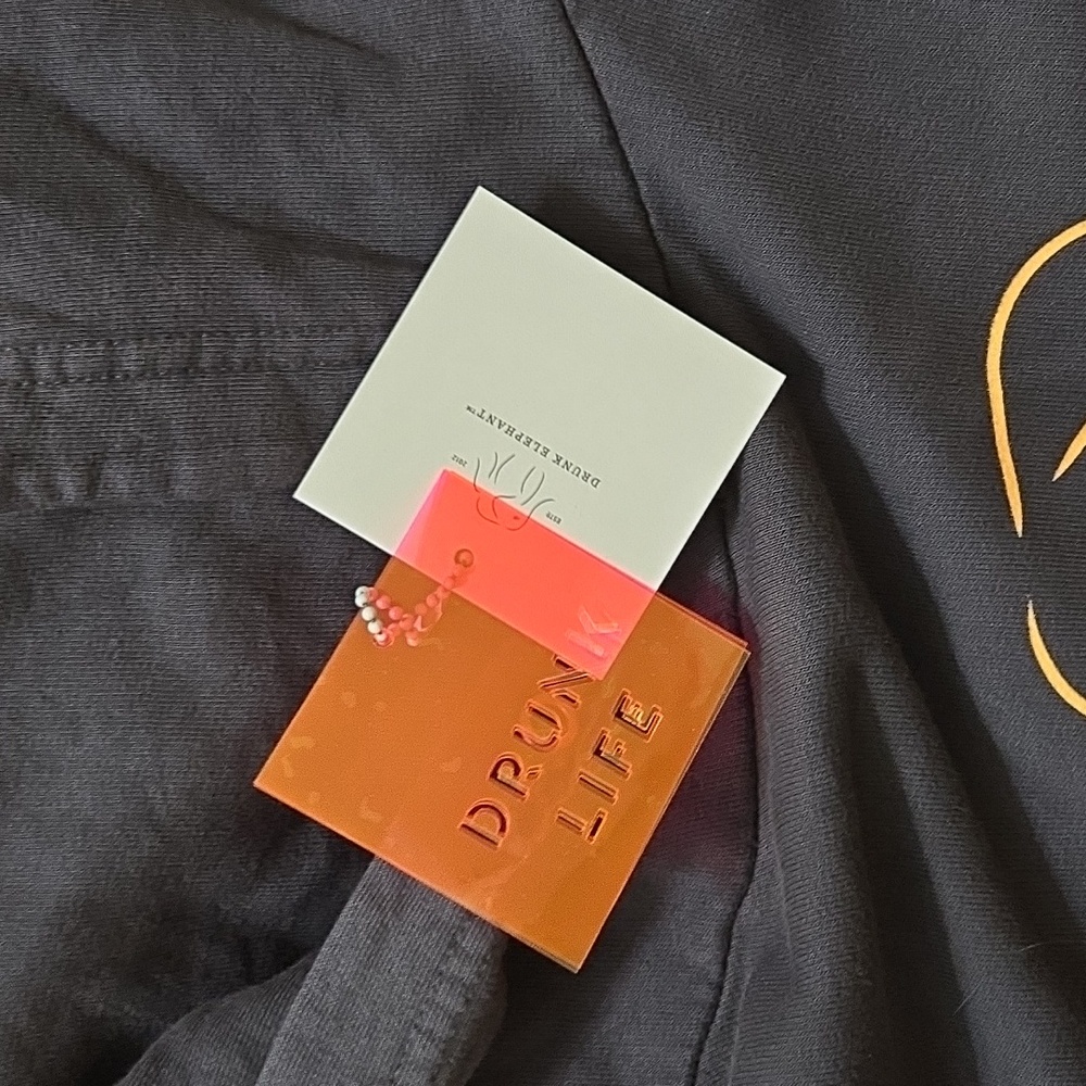 Drunk Elephant Charcoal Hoodie with Orange Logo - Picture 5 of 5